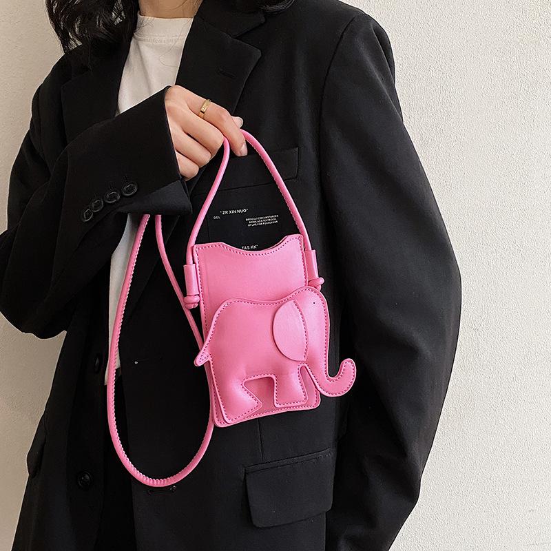 1 Stück Luxus Münzbörse Leder Mini Elefant Umhängetasche Personalisierte Handytasche Niedliche Kleine Umhängetasche Für Damen
