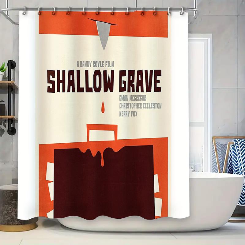 

Coastal Bathroom Decor Ocean Wave Shower Curtain Sea Beach Nautical Print Fabric Liner W60H190(CM)-1 Pcs