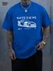 New Model Stereoscopic Men's Graphic Print Short Men's Vintage Classic Car Hand-painted Print T-shirt American Ret
