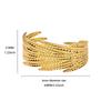 Geometric Bold Feather Cuff Bracelet For Women Gold Color Stainless Steel Feather Opening Bangle Perfect for Daily Wear