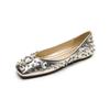 Square head single shoes women's rhinestones with skirts Gentle shallow mouth women