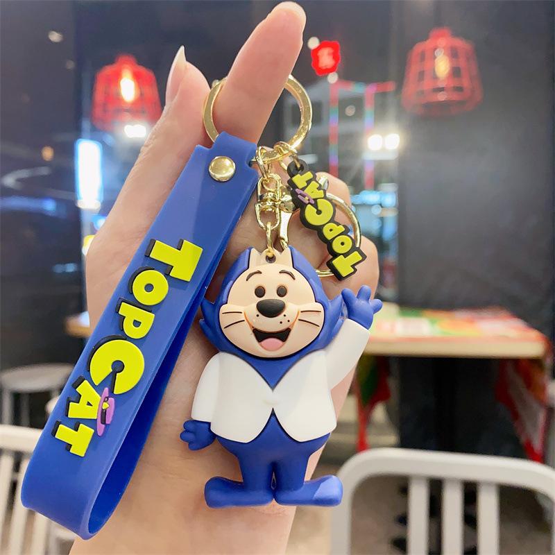 Creative Cartoon Standing Cat Schoolbag Keychain Doll Jewelry Pendant Car Couple Pendant Keychain