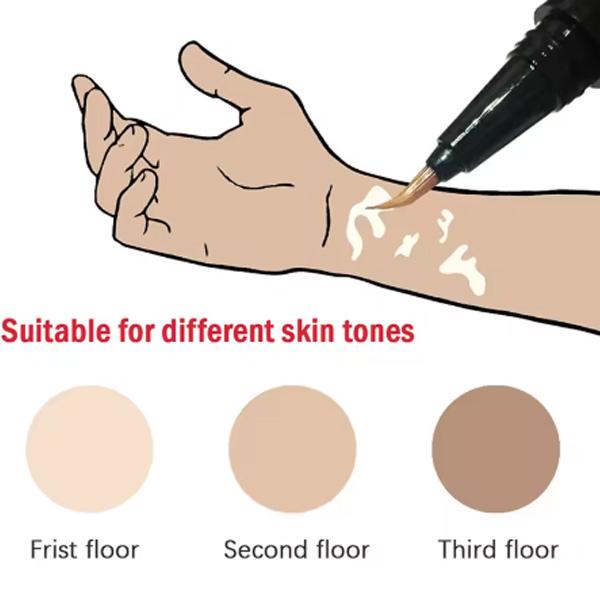 Vitiligo Leukoderma Acoperire Stilo Corritor rezistent la apă Lichid Femei Bărbați Decolorarea feței Piele Vitiligo Machiaj