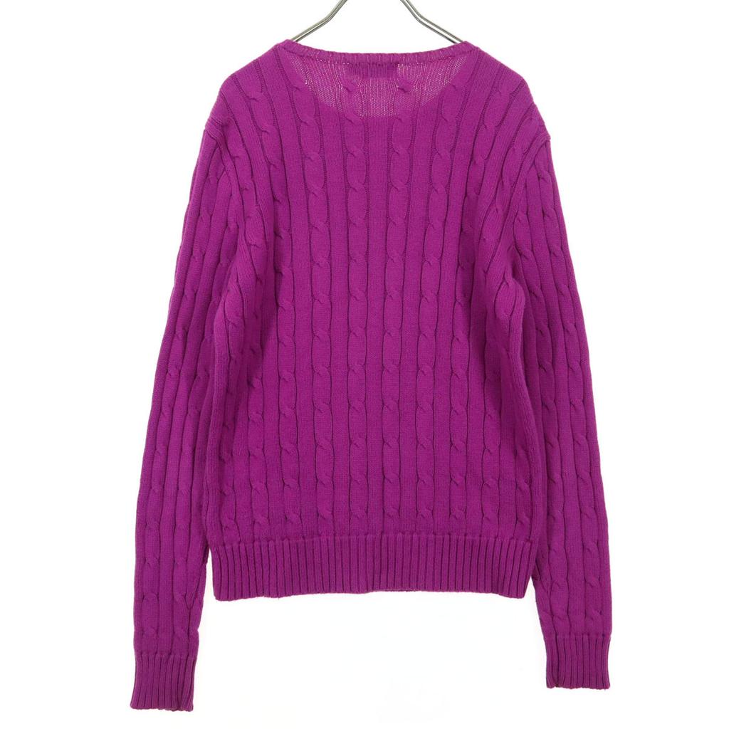 Beauty products POLO RALPH LAUREN One point logo Long sleeve Cable knit cotton knit Women Used