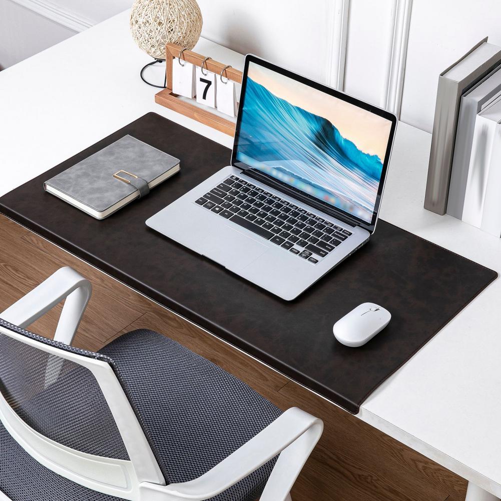 Faux Leather Desk Pad, Waterproof Non-slip Extended Gaming Mousepad, Large Keyboard Writing Mat Desktop Protector for Home Office