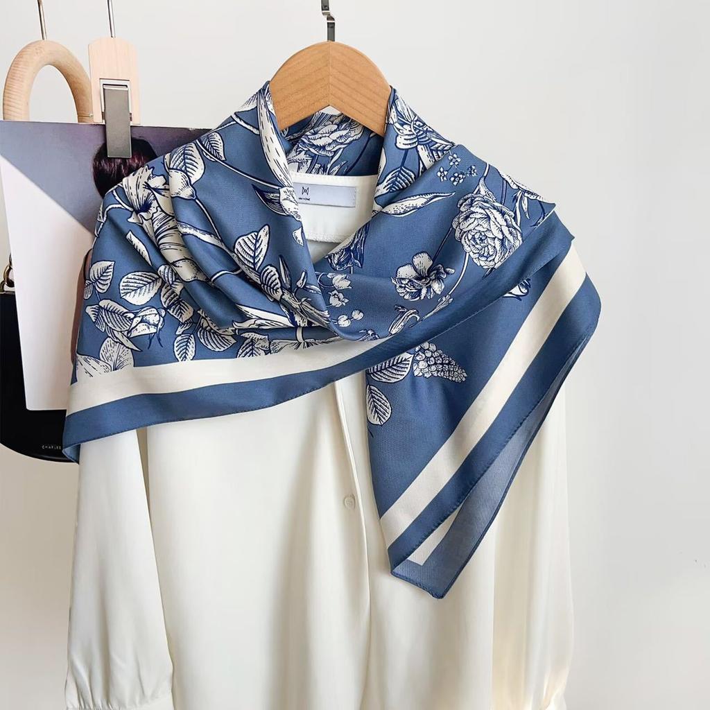 New Printed Satin Square Scarf Fashion All Season Travel Accessory