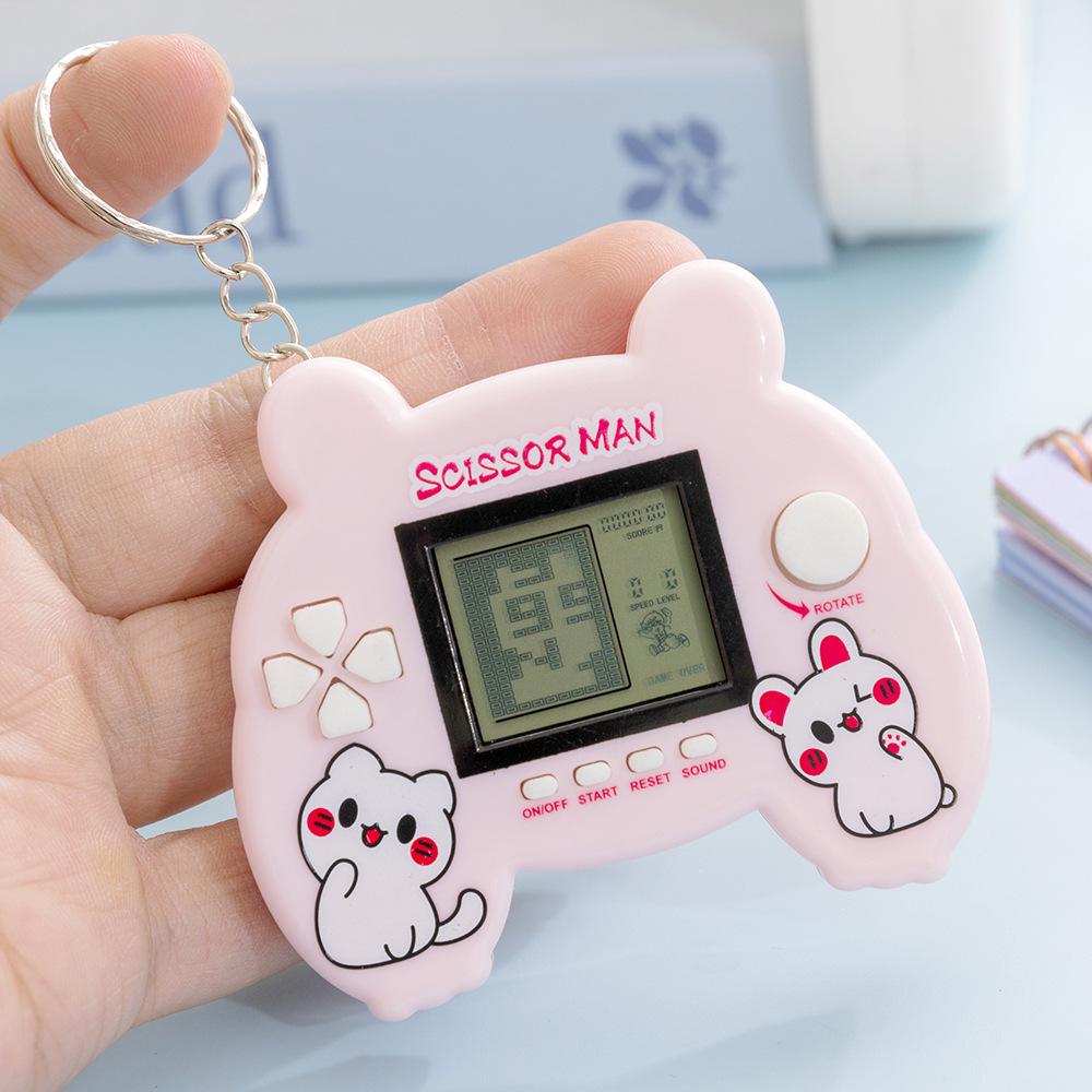 Cross-Border Russian Tetris Handheld Mini Game Console Keychain Pendant Toy