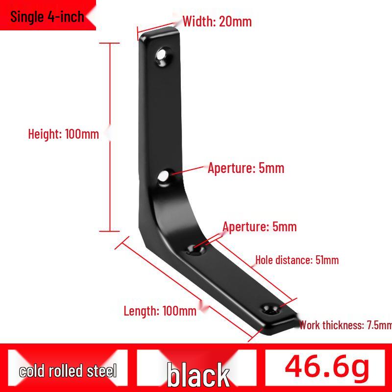 Triangular Wall Shelf Bracket: Bent, Load-Bearing Iron Support for Storage Racks