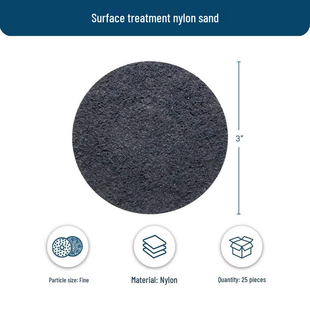 3" 75mm Torque Sanding Discs, 25-Pack, Nylon Non-woven Fabric for Rust and Paint Removal with Rotary Lock