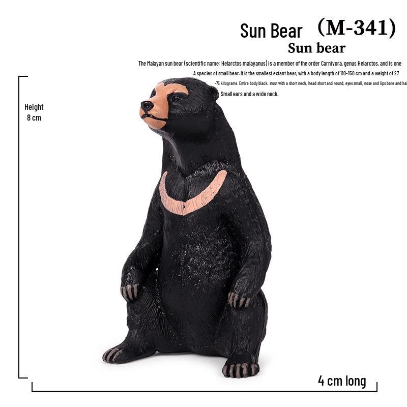 Cross-Border Children's Static Wild Animal Model: Black Bear Ornament Set
