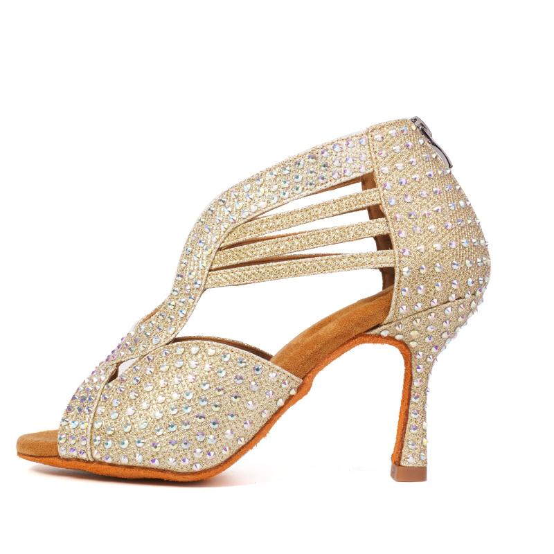 Womens Sequins Dance Shoes Girls Ballroom Party Latin Dance Shoes Jazz Salsa Performance Fashion Dance Shoes Heeled 5/7/9CM