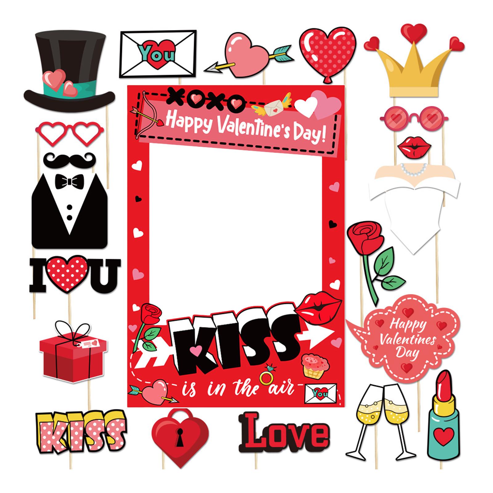 

Valentines Day Photo Frame Set For Adults And Kids Party Supplies Romantic Design Paper Prop