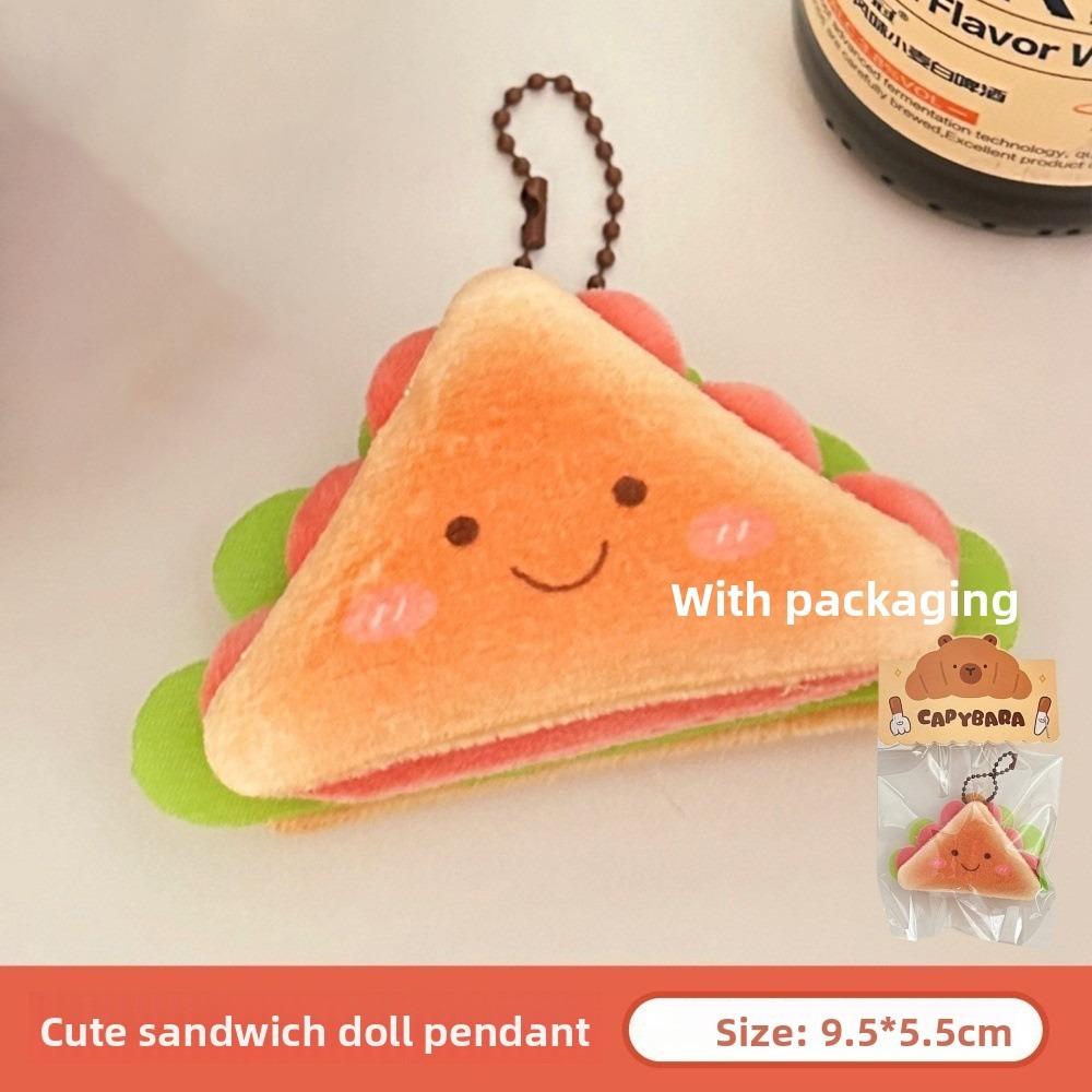 New Plush Funny Food Doll Dessert Cartoon Bread Charm Doll Keychain Cute Kawaii Backpack Girl