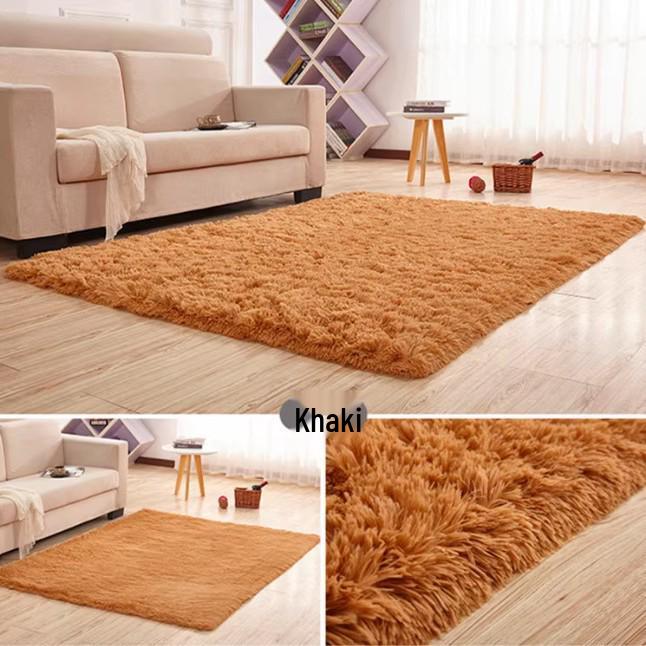Nordic Plush Silk Fur Carpet for Living Room or Bedroom Sofa
