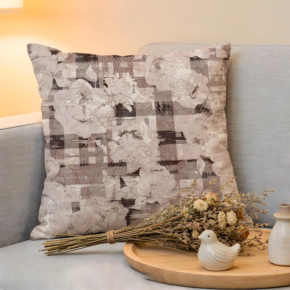 Cushion Cover Linen SkinFriendly Soft Decorative Case For Sofa Home Decor Anime Retro Prints Pillow cover