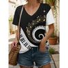 New Colorful Plaid Patchwork 3D Print T-Shirts Women's V-Neck Short Sleeve T Shirt Y2k Harajuku Tees Casual Tops Female Clothing