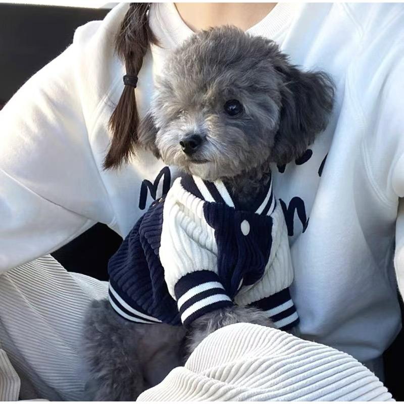 Korean-style Dog Baseball Jacket  Pet Jackets For Small  Medium Cat  Teddy Warm Fashionable Pet Clothing For Puppies