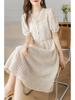 Women's Summer Slim-Fit Mid-Length Lace Dress - New Style with Waist-Cinching Design