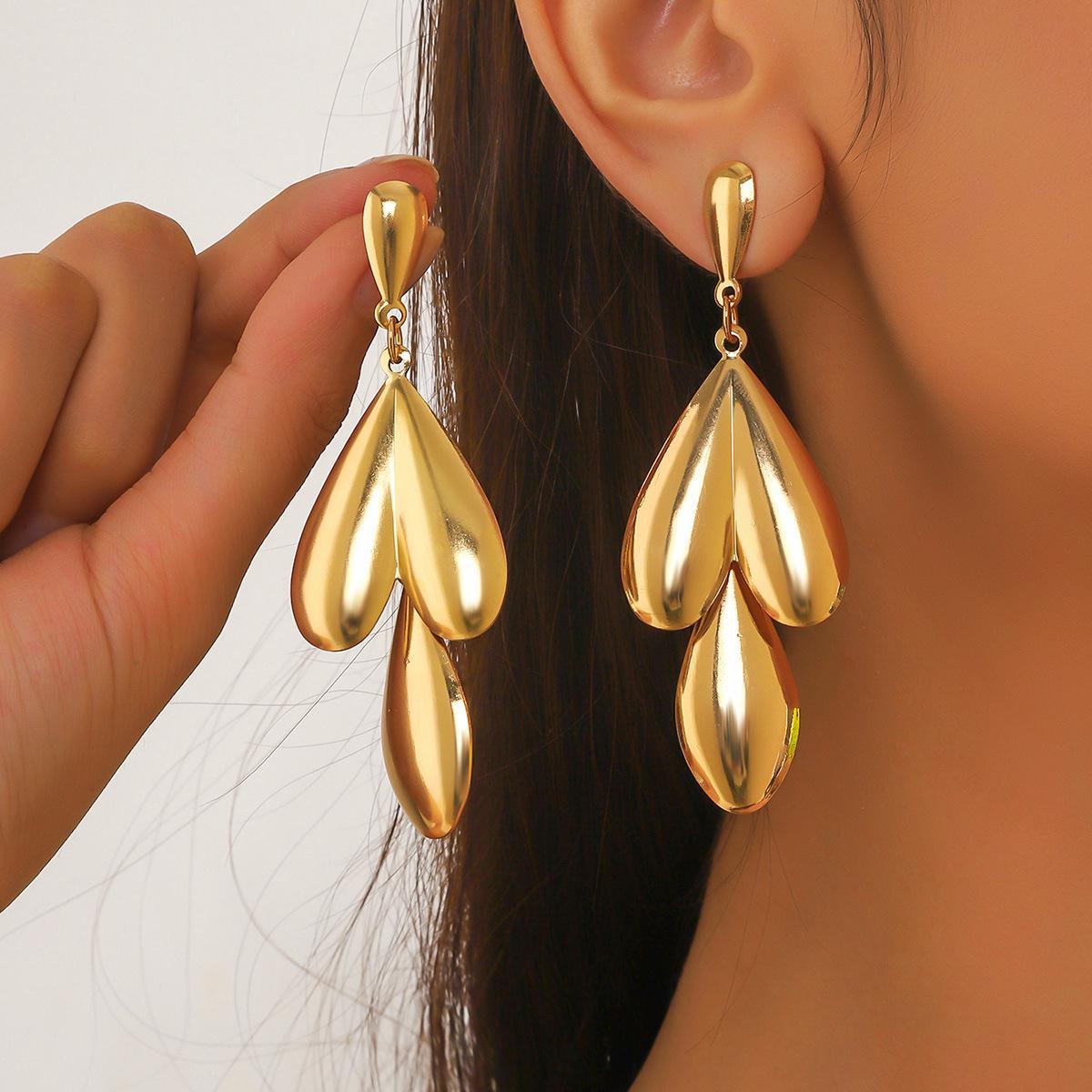 Ins Cool Light Style Multi-layered Glossy Earrings Long Trendy Earrings Women s Fashion Earrings