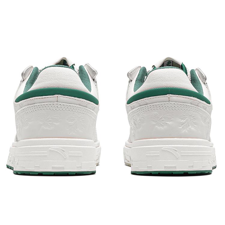 New Anta Street Play Series Slip Resistant, Abrasion Resistant, Lightweight Low Top Skateboard Shoes Women's White Green 122228066S-1