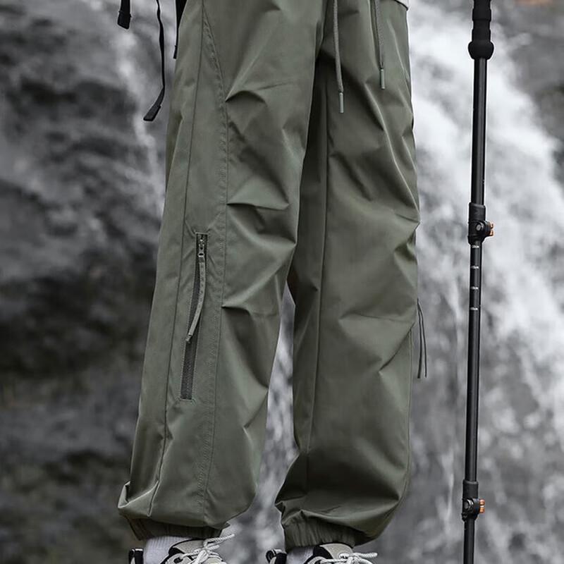 ROMON Men's Fleece-Lined Waterproof Windproof Casual Long Pants