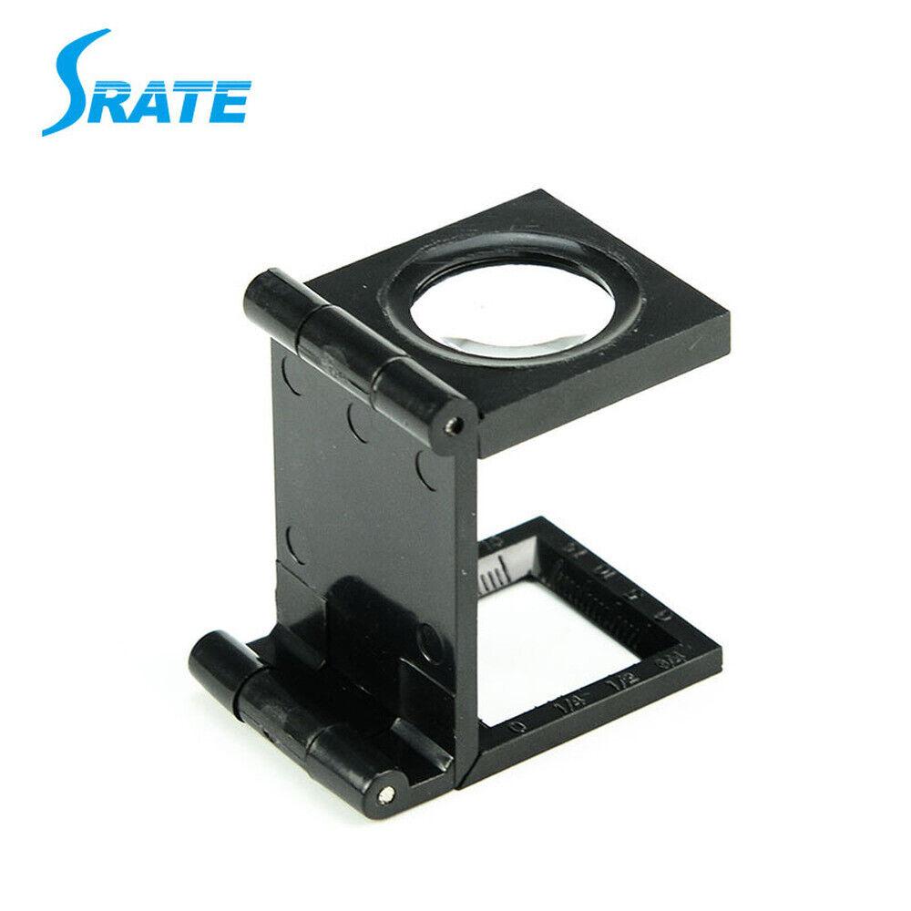 1,5 cm Skala Lupe Leselupe Vergrößerung 8X Faltbarer Fadenzähler Textilzähler Stoffzähler Lupe