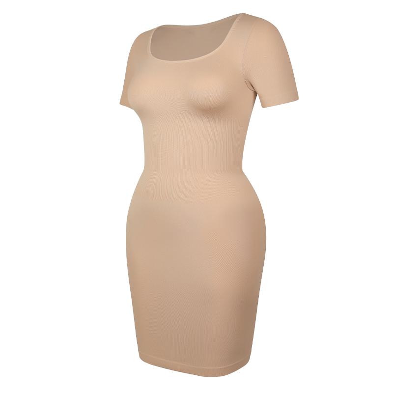 

Женское компрессионное белье с коротким рукавом, компрессионное, с эффектом пуш-ап, шикарное, с контролем живота, утягивающее, подтягивающее, Fajas XXL бежевый