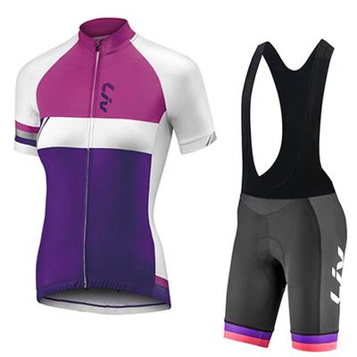 2026 Breathable Cycling Suit Set Short Sleeved Women's Slim Fit Cycling Suit Set Summer Sun Protection Cycling Jersey High Elasticity Cycling Bib