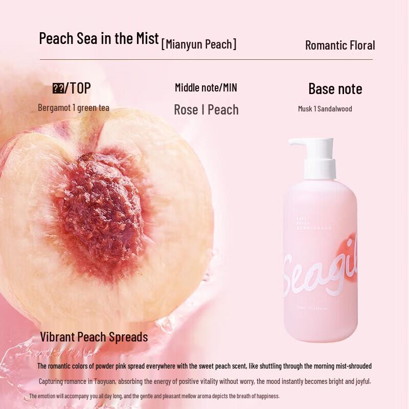 Baitai Cotton Cloud Peach Scent Shower Gel