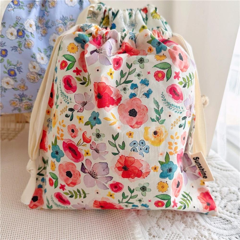 Large Capacity Travel Drawstring Bags Flower Print Underwear Storage Bags Clothes Organizer  Travel