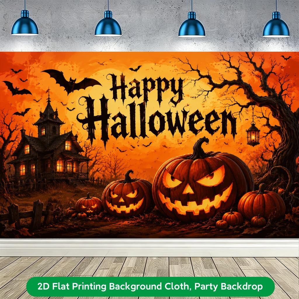 1Pcs Halloween Pumpkin Lantern Scene Decoration Background Backdrop For Photo Studio Photo Booth Party
