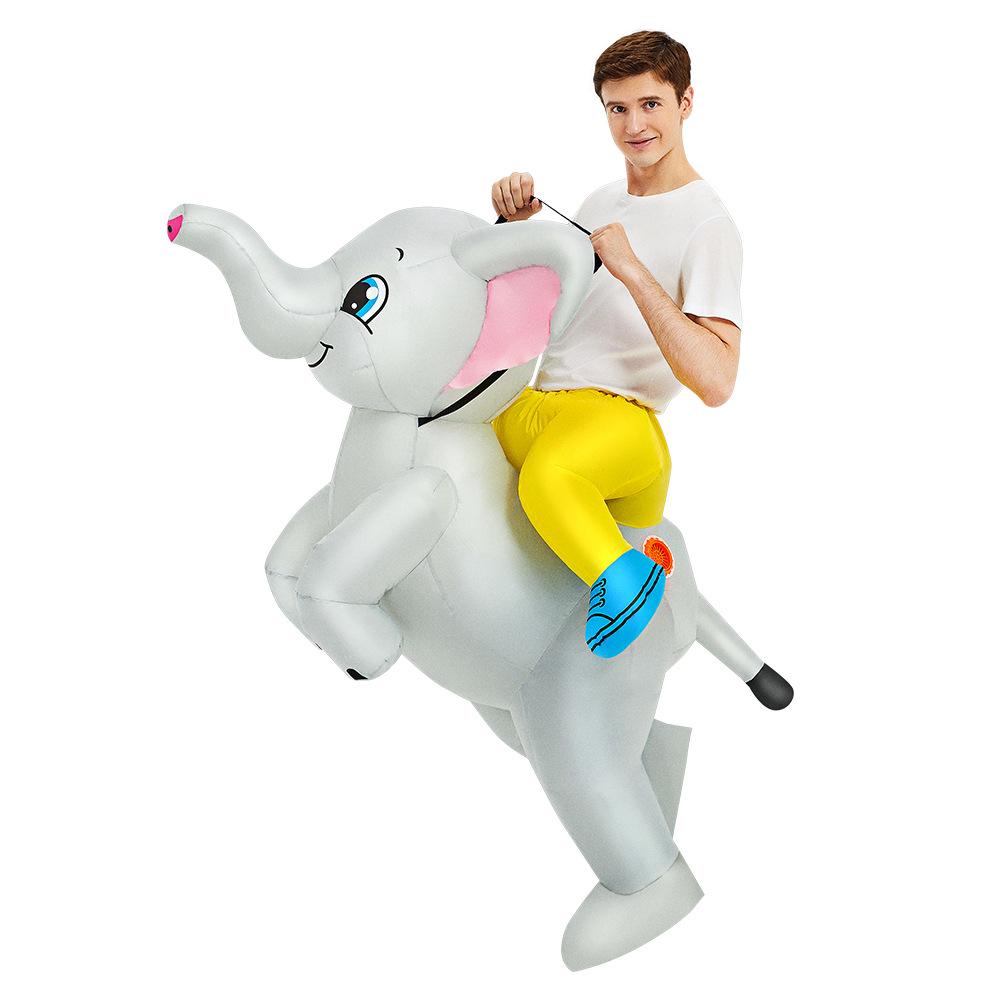 Gray Elephant Inflatable Cycling Costume, Adults
