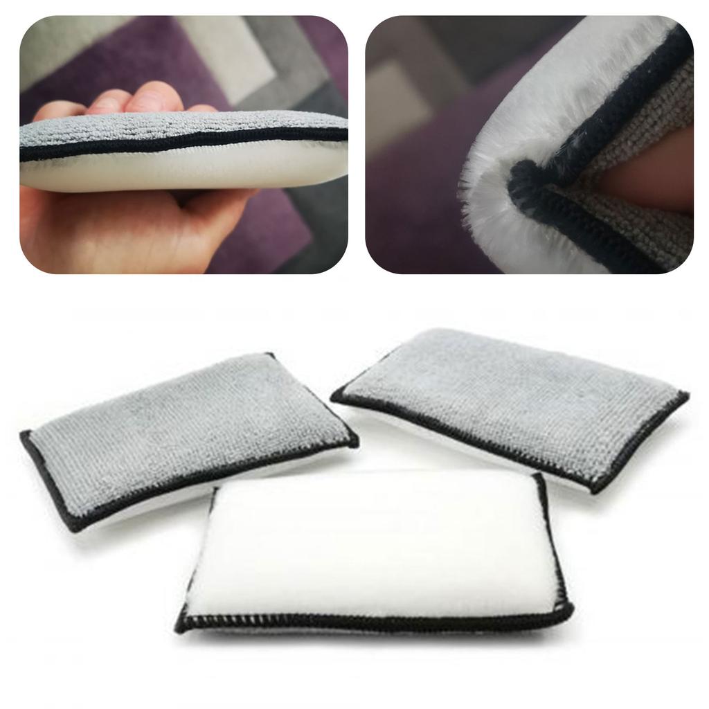 Interior Car Wash Pad Soft Absorbent Detailing Bristle Cleaning No Scratch Car Household Microfiber Scrubbing Sponge For