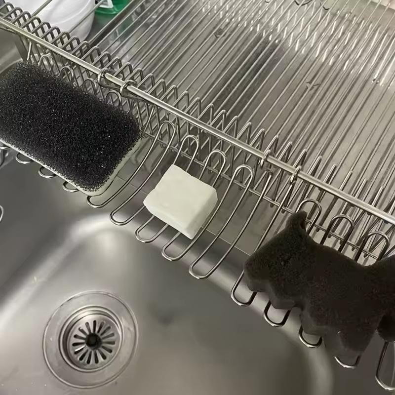 

1 шт. Настенная мыльница из нержавеющей стали с подставкой для раковины и дренажом для губки, Кухонный органайзер, Подвесная сушилка серебряный