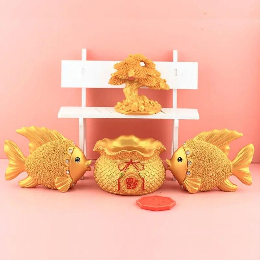 

Resin Goldfish Statue Lucky Wealth Tree Creative Home Decoration Wine Cabinet Decoration 2