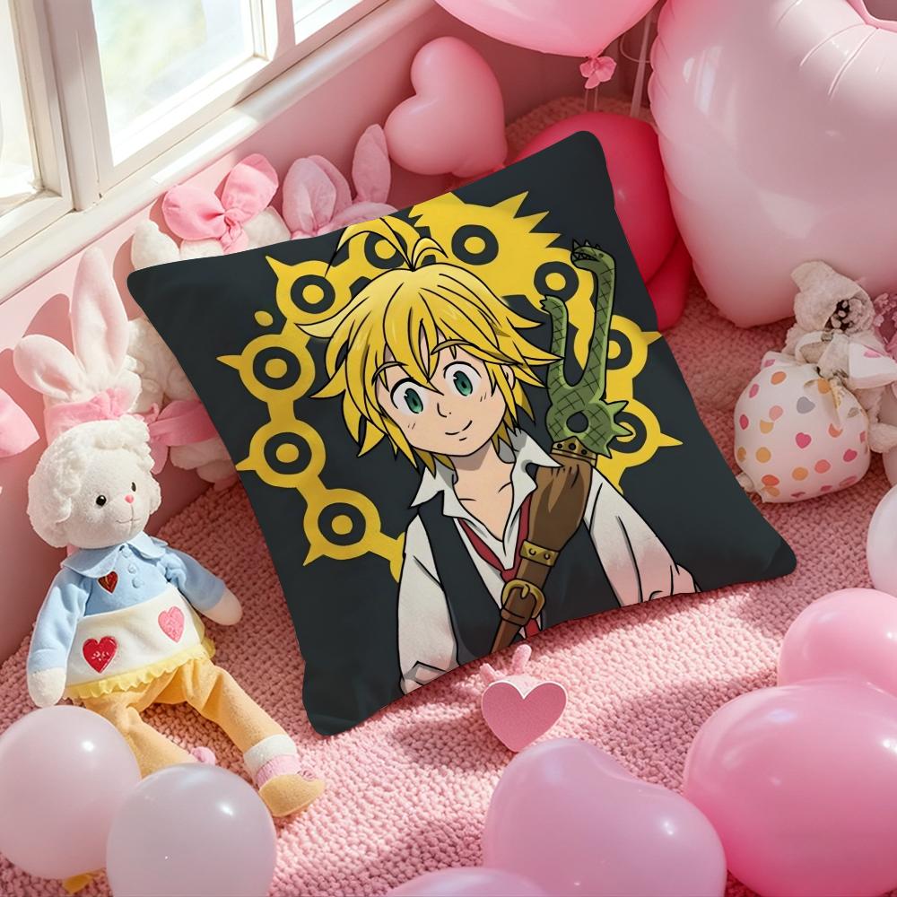 Anime The SSeven DDeadly Pillow Case Soft Plush Fabric DoubleSided Printed Cushion Cover Warm Winter Sofa Pillow Case