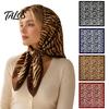 Lenço de Cabeça Feminino, Lenço Quadrado Grande com Estampa de Zebra, Tecido Liso de Seda Sintética Lenço Turbante Xale Prendedor de Cabelo para Viagem Uso Diário
