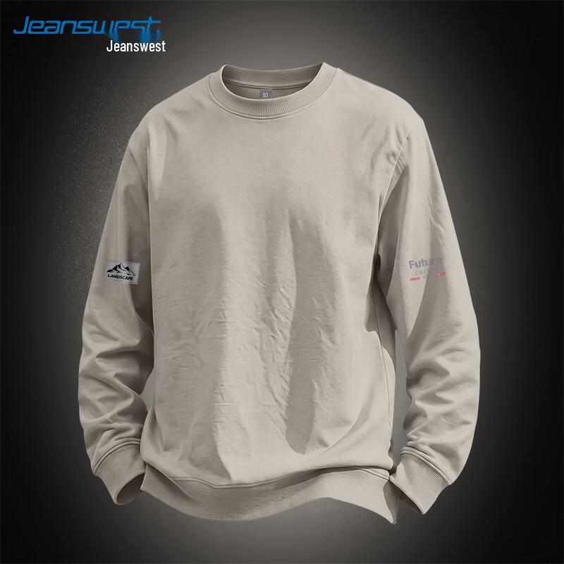 Jeanswest Men's American-Style Loose Fit Crewneck Sweatshirt