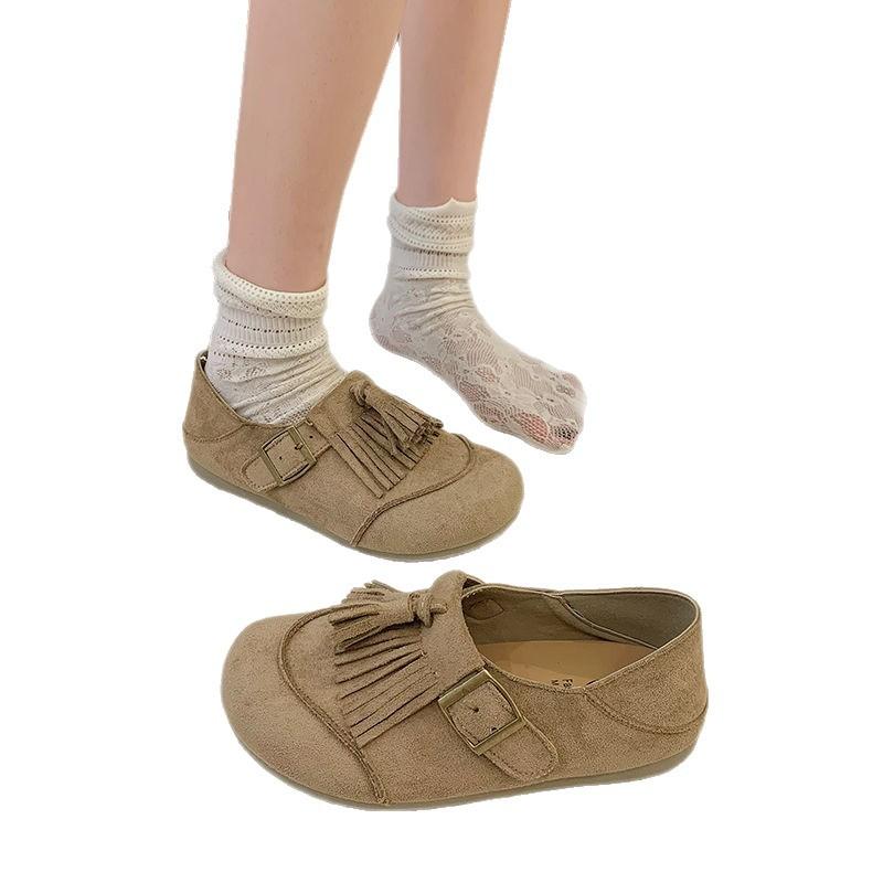 Boken Doudou shoes women's new summer with skirt soft-soled retro flat-soled single shoes