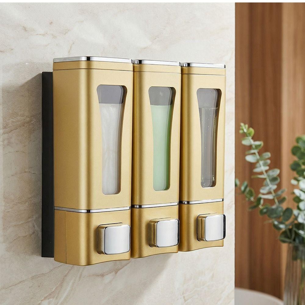 Large Capacity Wall-Mount Soap Dispenser 3 Head Multi Chamber Multi-Head Soap Dispenser Drip Type Refillable