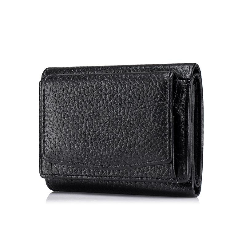 Damski portfel trójdzielny z prawdziwej skóry RFID w stylu japońskim i portmonetka na monety