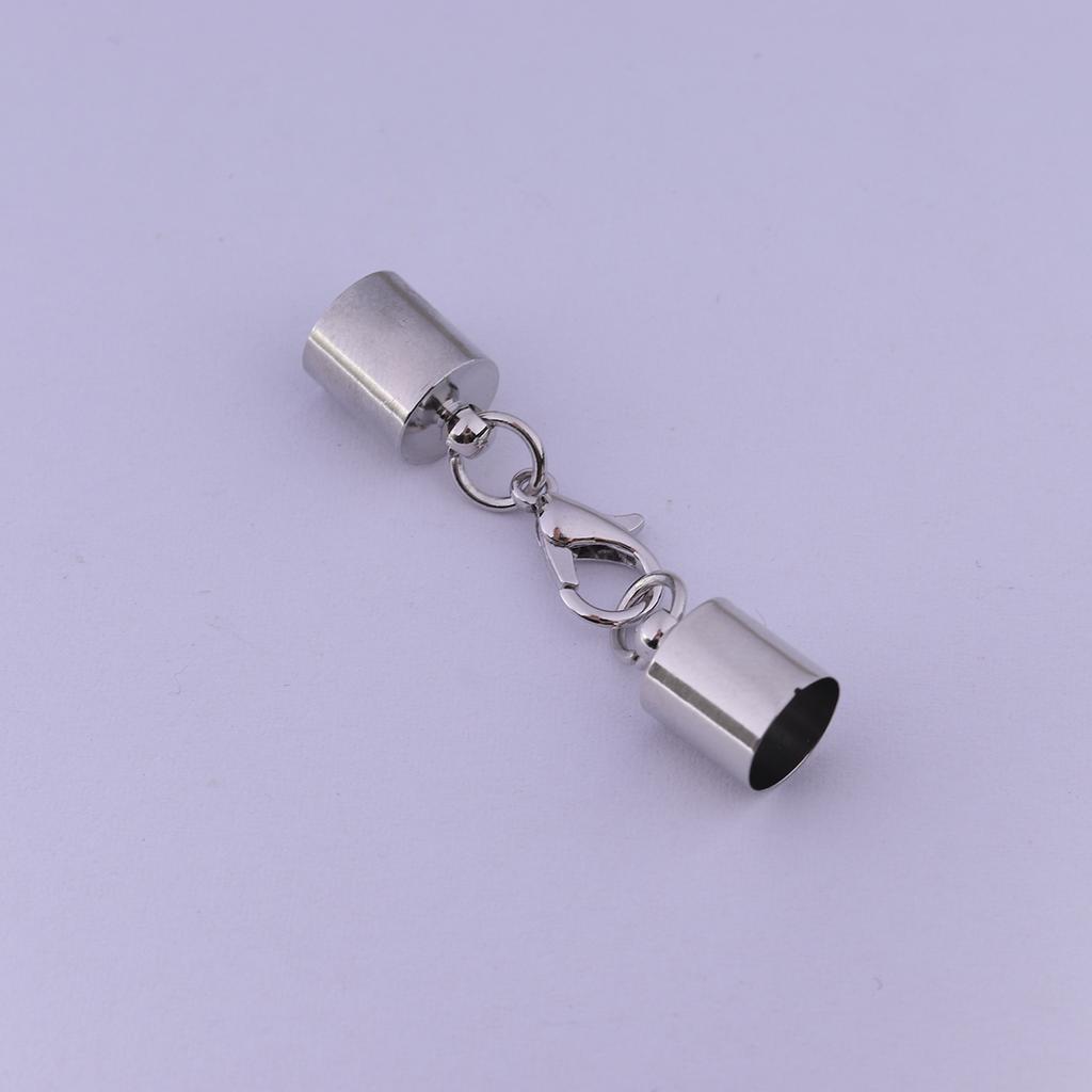 10pcs/lot Leather Cord Bracelet Lobster Clasps Hooks 2.5 3 4 5 6 7 8 9 10mm Crimp End Tip Caps Connectors For DIY Jewelry Making
