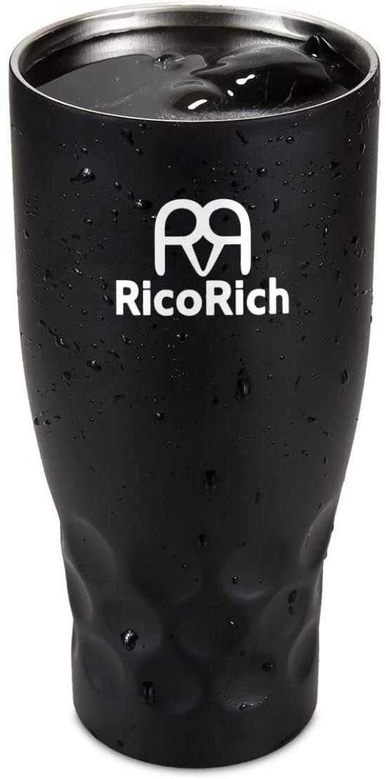 

RicoRich Vacuum Insulated Tumbler with Lid, Stainless Steel, Double Wall, 900ml, Black (RRWB11-BK)