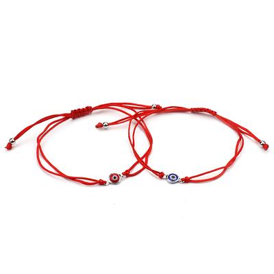 2pcs/set Exquisite Craft Evil Eye Bracelet Adjustable Size And Retro Style Alloy Bracelets For Women