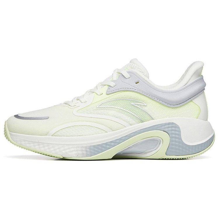 Anta Cushioning Slip Resistant Abrasion Resistant Breathable Lightweight Low top Running Shoes Women's White Green Gray 122235556-6