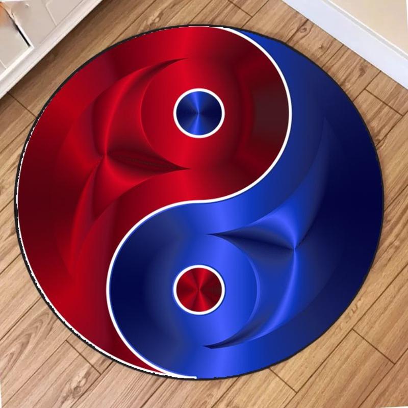 Yin Yang Round Carpet Tai Chi Pattern Circular Floor Mat for Living Room Bedroom Home Decor Easy To Clean Classic Very Beautiful