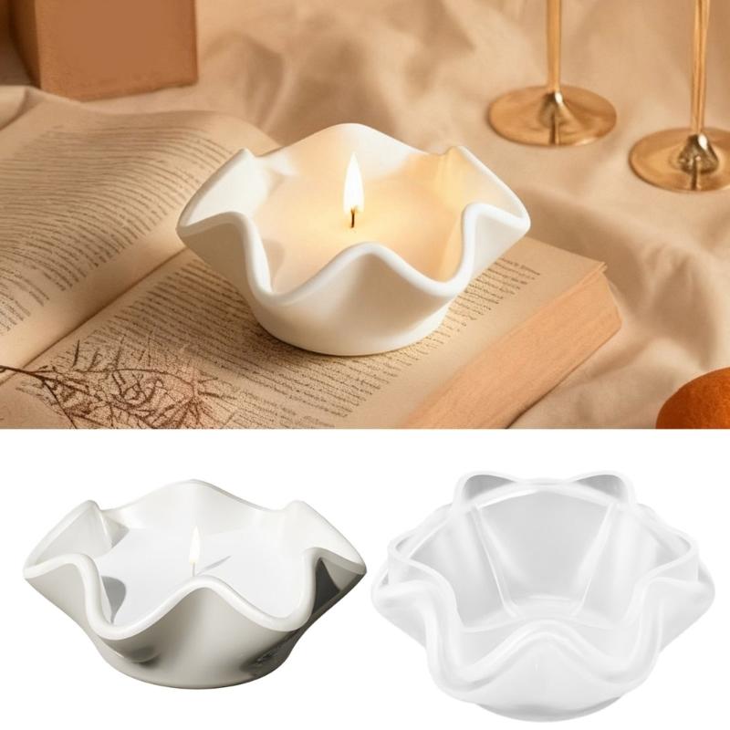 Multifuntional Silicone Mold for Candle Cups Succulent Planter Curved Edge Design Crafting Tool Home Decors Art Projects