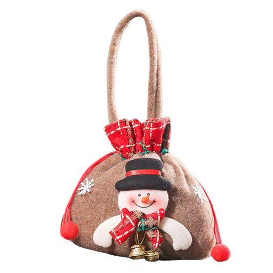 Christmas Gift Bags 3D Snowman Santa Elk Doll Reusable Xmas Burlap Sacks with Handle for Christmas Party Favors Holiday Presents Wrapping