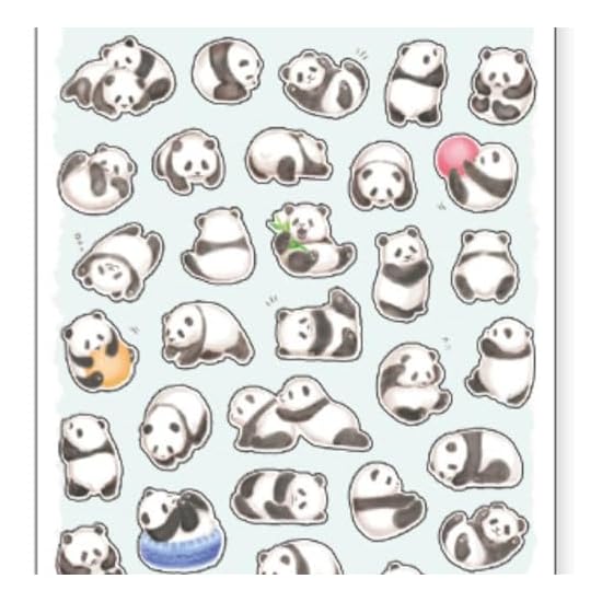 Mamemame Animal Sticker Masking Tape Material Cute Animal Mini Stickers (Panda)