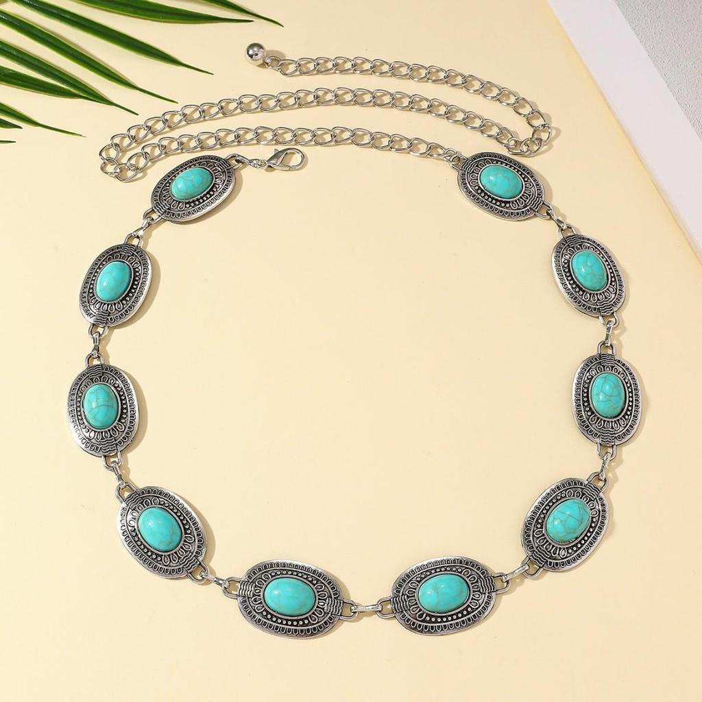 Bohemian Retro Metal Waist Chain for Women - Ethnic Style Body Jewelry